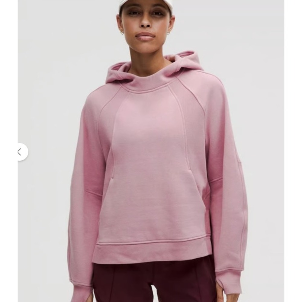 178-Lululemon Scuba Oversized Side-Slit Hoodie-Pink Haze